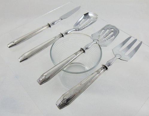 Art Deco - Hors doeuvre set - 950 zilver, Antiek en Kunst, Antiek | Goud en Zilver