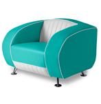 Bel Air Sofa Delucas Retro SF01CB Turquoise Eenzitter, Huis en Inrichting, Banken | Bankstellen, Gebruikt, Ophalen