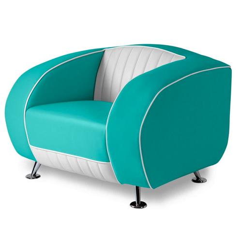 Bel Air Sofa Delucas Retro SF01CB Turquoise Eenzitter, Huis en Inrichting, Banken | Bankstellen, Ophalen