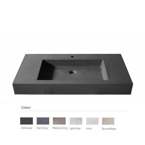 Opzet Wastafel Urbi et Orbi Plura uni 110 Beton 110x50x12 cm, Doe-het-zelf en Verbouw, Sanitair, Overige typen, Nieuw, Ophalen of Verzenden