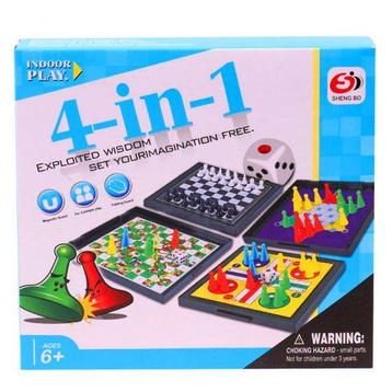 4-in-1 Magnetisch Bordspel - Met Schaken en Ludo