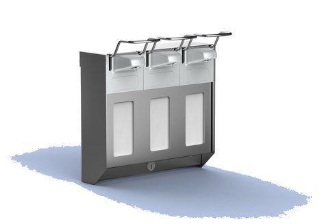 Triple RVS zeepdispenser | 3 x 500 ml, Zakelijke goederen, Horeca | Overige, Verzenden