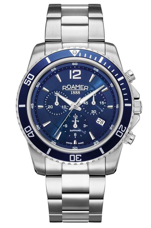 Roamer Nautic Chrono 100 862837 41 45 20 horloge 43 mm, Sieraden, Tassen en Uiterlijk, Horloges | Heren, Staal, Nieuw, Staal, Overige merken