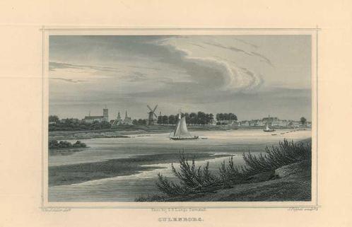 Zicht op Culemborg, Antiek en Kunst, Kunst | Etsen en Gravures