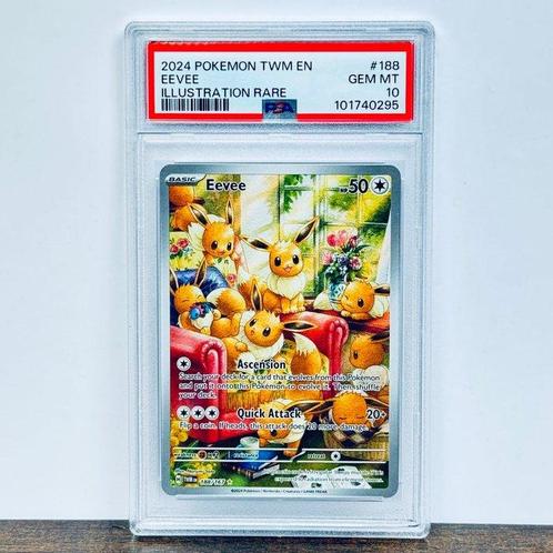 Pokémon Graded card - Eevee - Twilight Masquerade #188 -, Hobby en Vrije tijd, Verzamelkaartspellen | Pokémon