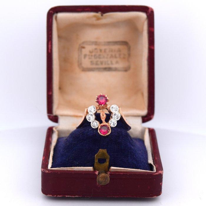 Zonder Minimumprijs - Armring - 9 kt. Roségoud - 0.98ct. tw., Sieraden, Tassen en Uiterlijk, Antieke sieraden