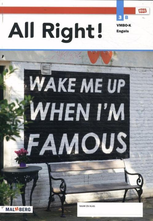 All Right 3B vmbo k 9789402066173, Boeken, Studieboeken en Cursussen, Zo goed als nieuw, Verzenden