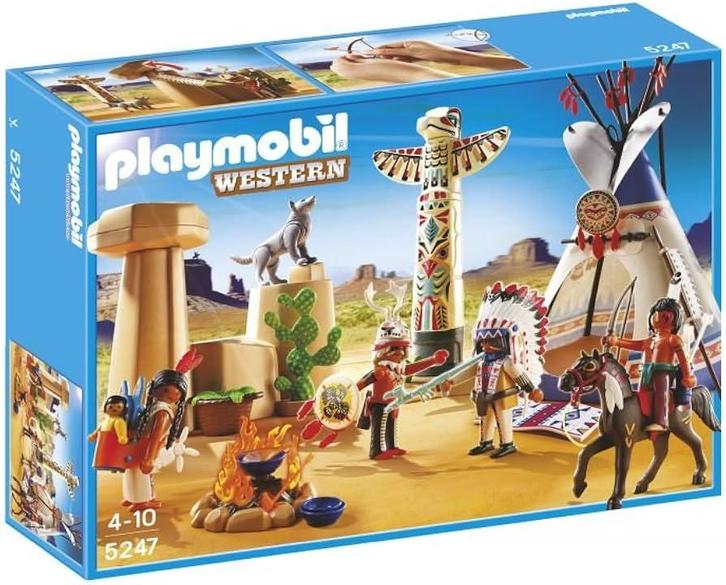 Playmobil Indianenkamp met Totempaal - 5247 (Nieuw), Kinderen en Baby's, Speelgoed | Playmobil, Nieuw, Verzenden
