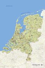 Kurk prikbord landkaart Nederland - Licht Groen - 90x60cm, Nieuw, Ophalen of Verzenden