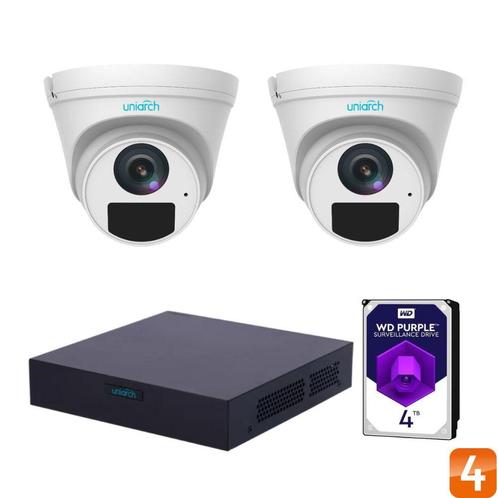 Uniarch Kit Turret met NVR104S3-P4 4-kanaals PoE Netwerk, Audio, Tv en Foto, Videobewaking, Nieuw, Ophalen of Verzenden