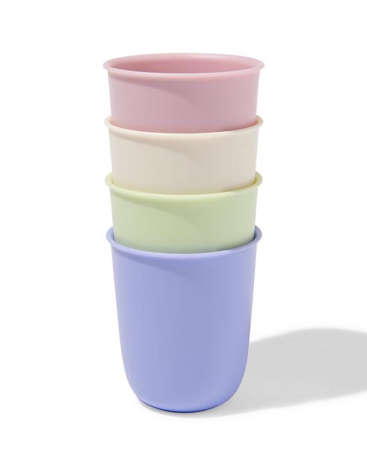 HEMA Drinkbekers 280ml kunststof pastel - 4 stuks, Huis en Inrichting, Keuken | Servies, Nieuw, Verzenden