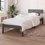 vidaXL Bedframe massief grenenhout grijs 90x190 cm, 90 cm, Eenpersoons, Verzenden, Nieuw