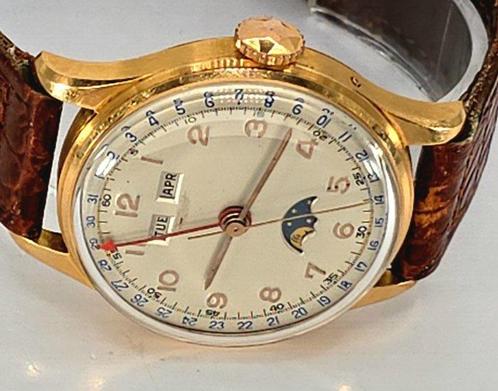 Grosjean Frères -18K Armbanduhr - Kalenderkomlikation -, Sieraden, Tassen en Uiterlijk, Horloges | Heren