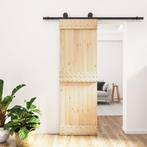 vidaXL Schuifdeur met beslag 70x210 cm massief grenenhout, Verzenden, Nieuw
