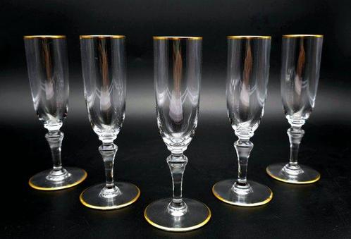 Baccarat - Champagneglas (5) - MANON Goud - 24 kt goud -, Antiek en Kunst, Antiek | Meubels | Tafels