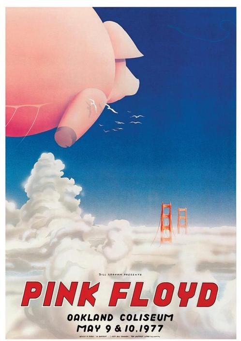Posters - Poster Pink Floyd  - Oakland, Verzamelen, Muziek, Artiesten en Beroemdheden, Zo goed als nieuw, Verzenden