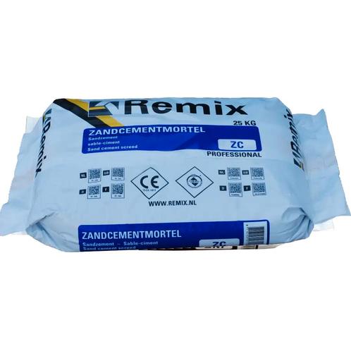 Remix Zandcementmortel 25kg, Doe-het-zelf en Verbouw, Verwarming en Radiatoren, Nieuw, Verzenden
