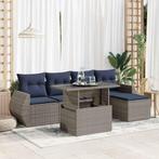 vidaXL 6-delige Loungeset met kussens poly rattan acacia, Tuin en Terras, Tuinsets en Loungesets, Verzenden, Nieuw, Rotan, Loungeset