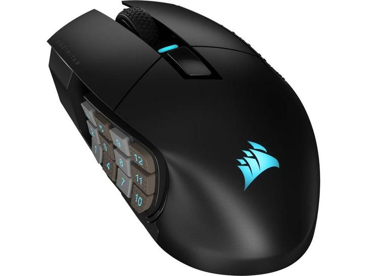 Corsair iCUE Scimitar Elite Wireless - MMO-gamingmuis - 16, Computers en Software, Muizen, Zo goed als nieuw, Verzenden