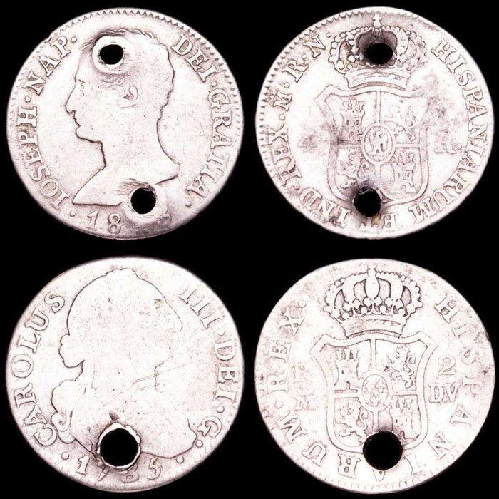 Spanje. Carlos III, José Napoleón. Reales España, Borbones -, Postzegels en Munten, Munten | Europa | Niet-Euromunten