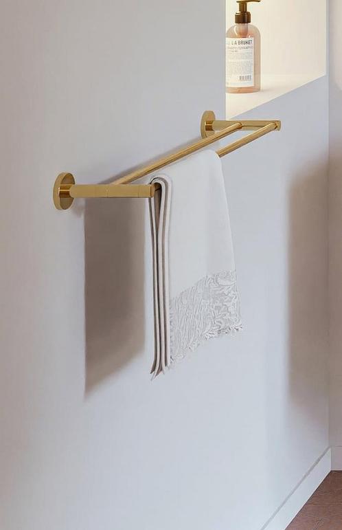 Handdoekhouder Allibert Coperblink Goud 60cm Dubbel, Huis en Inrichting, Badkamer | Badtextiel en Accessoires, Zo goed als nieuw