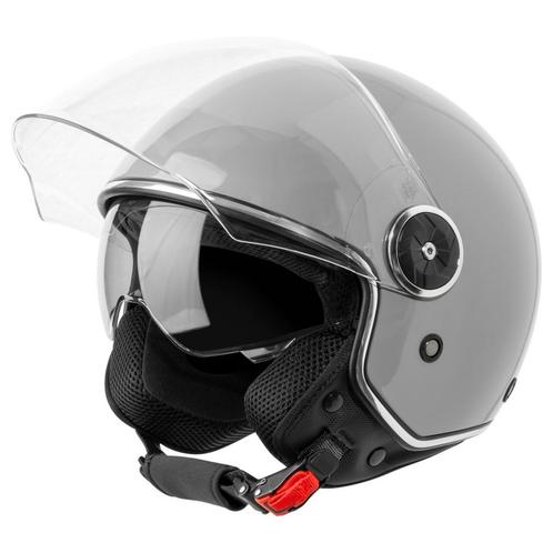 VINZ Tobia - Grijs, Motoren, Kleding | Motorhelmen, XXL, Jethelm, Verzenden