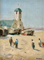 Cor Schaap (1968) - Strandgezicht met Oude Kerk