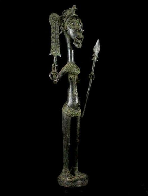 Bronze - sculptuur - 75 cm Bronzen Strijder - Kameroen, Antiek en Kunst, Kunst | Niet-Westerse kunst