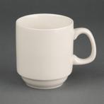 Olympia Ivory stapelbare mok 285ml (12 stuks), Huis en Inrichting, Verzenden, Nieuw