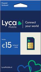 Koop hier uw Lycamobile simkaart - Direct €5 beltegoed, Nieuw, Prepaidkaart, Overige providers, Verzenden