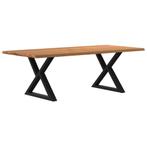 vidaXL Eettafel met natuurlijke rand 220x100x74cm eikenhout, Huis en Inrichting, Tafels | Eettafels, Verzenden, Nieuw