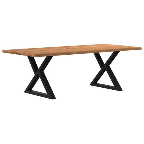 vidaXL Eettafel met natuurlijke rand 220x100x74cm eikenhout, Huis en Inrichting, Tafels | Eettafels, Nieuw, Verzenden