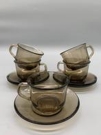 Arcoroc rookglas set kop en schotels 10 delig, Antiek en Kunst, Ophalen of Verzenden