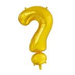Folie Ballon Vraagteken ? Goud 41cm met Rietje, Verzenden, Nieuw