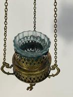Wierookbrander - Glas, Messing - Wierookbrander met glas, Antiek en Kunst