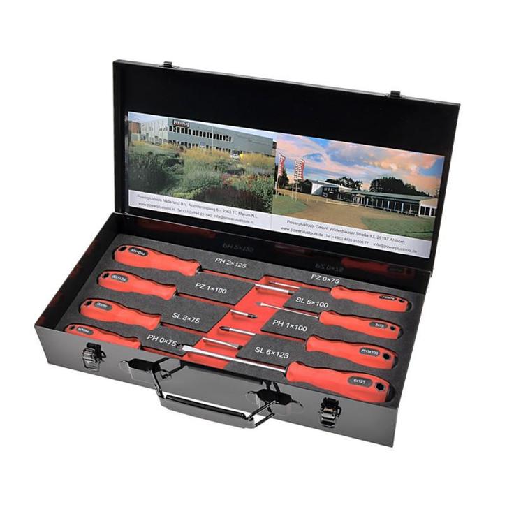 Set 8 schroevendraaiers in metalen opbergbox, Doe-het-zelf en Verbouw, Gereedschap | Handgereedschap, Ophalen of Verzenden