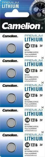 Lithium knoopcel CR1216 (5 stuks), Audio, Tv en Foto, Accu's en Batterijen, Ophalen of Verzenden, Nieuw