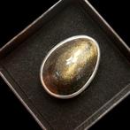 Gouden obsidiaan ring. Verstelbare maat. Topkwaliteit zonder