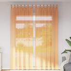 vidaXL Gordijnen Voile met lussen 2 st 140x260 cm oranje, Huis en Inrichting, Stoffering | Gordijnen en Lamellen, Verzenden, Nieuw