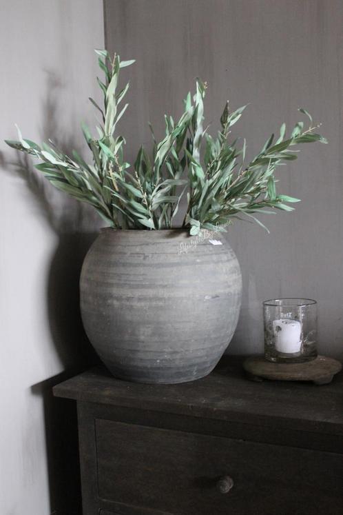 Brynxz zijden Olijftak grey/green 100 cm, Huis en Inrichting, Woonaccessoires | Kunstplanten en Kunstbloemen, Nieuw, Ophalen of Verzenden