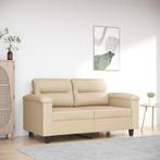 vidaXL Tweezitsbank 120 cm microvezelstof crème, Verzenden, 150 tot 200 cm, Stof, Nieuw