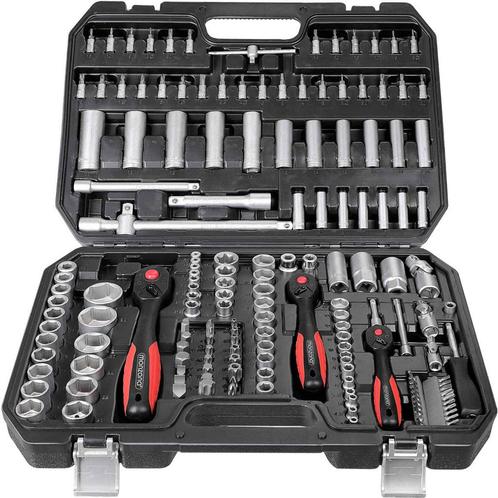 Toolbox - Gereedschap set 222 delig - Chroom-Vanadium en..., Doe-het-zelf en Verbouw, Gereedschap | Handgereedschap, Nieuw, Verzenden