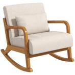 TRUUSK Retro Schommelstoel Rubberwood Hout 64,5 Cm X 92 Cm X, Huis en Inrichting, Fauteuils, Verzenden, Nieuw