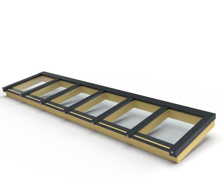 Zelfbouw lichtstraat 6 vak lessenaarsdak 4500x1000mm-Gelaagd, Doe-het-zelf en Verbouw, Overige Doe-het-zelf en Verbouw, Nieuw