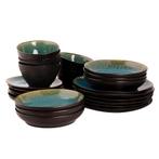 GGM Gastro | (24 stuks) LOTUS - Tafelset - Turquoise/Zwart |, Huis en Inrichting, Verzenden, Nieuw, Effen