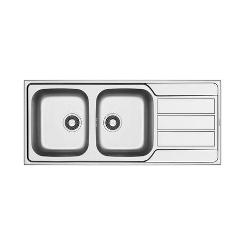 Wastafel Inbouwspoel 2 Bakken Go By Van Marcke Sofia, Doe-het-zelf en Verbouw, Sanitair, Overige typen, Nieuw, Ophalen of Verzenden