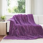 vidaXL Gooi Deken Paars 240 x 220 cm Fleece, Verzenden, Nieuw, Paars