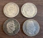 Frankrijk. Louis Philippe I. 5 Francs 1834/1838 (lot of 4