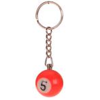 Sleutelhanger - Poolbiljart 5-Ball 3D - Oranje - 2,5cm NIEUW, Ophalen of Verzenden, Nieuw