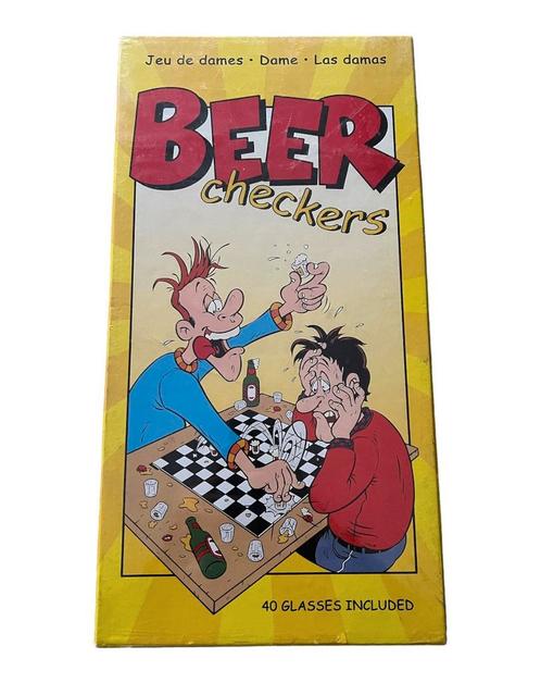 Beer Checkers Vintage Drinkspel Hollands Bierdammen Inclusie, Hobby en Vrije tijd, Gezelschapsspellen | Bordspellen, Nieuw, Verzenden